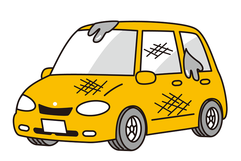 傷ついた車のイラスト